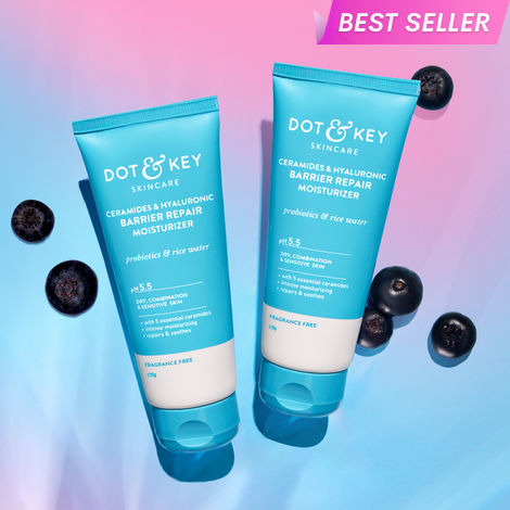 Buy Dot & Key Ceramides & Hyaluronic Hydrating Face Cream With Probiotic I Barrier Repair For Dry Skin, 175 gm - Pack of 2-Purplle