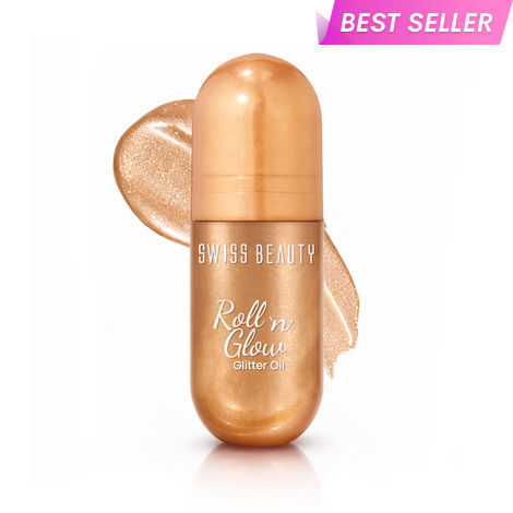 Buy Swiss Beauty Roll 'n' Glow Glitter Oil | Instant Shine - 13.5 ml, Roll 'n' Gold-Purplle