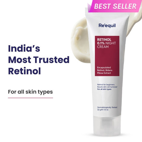 Buy Re'equil 0.1% Retinol Night Cream for Wrinkles & Skin Tightening 32 gm-Purplle