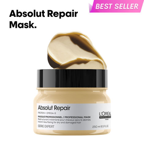 Buy L'Oreal Professionnel Absolut Repair Mask For Dry and Damaged Hair 250ml | With Wheat Protein-Purplle