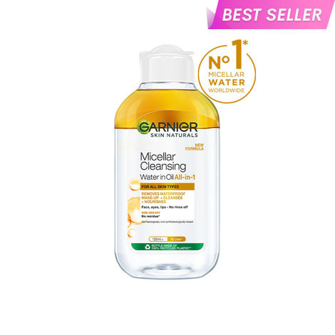 Buy Garnier Oil infused Cleansing Water, 125 ml - Waterproof Makeup Remover For All Skin Types-Purplle