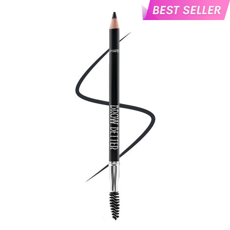 Buy MARS Brow Better Eyebrow Pencil with Spoolie | Long-Lasting & Smudge Proof | Rich Pigmentation | Natural-Looking Results | Easy to Sharpen (1.4 gm) (Black)-Purplle