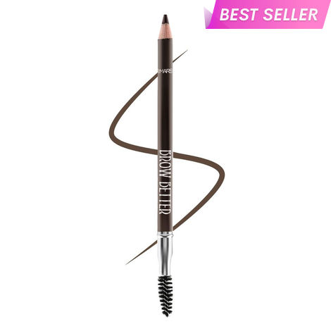 Buy MARS Brow Better Eyebrow Pencil with Spoolie | Long-Lasting & Smudge Proof | Rich Pigmentation | Natural-Looking Results | Easy to Sharpen (1.4 gm) (Dark Brown)-Purplle