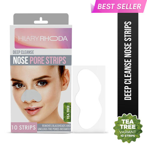 Buy Hilary Rhoda Deep Cleanse Nose Strips | Instant Removal | Removes Blackheads | Removes Whiteheads | Deep Cleanses Skin & Removes Dirt & Oil | Formulated with Natural Extracts | 10 Strips (Tea Tree - Shade 03)-Purplle
