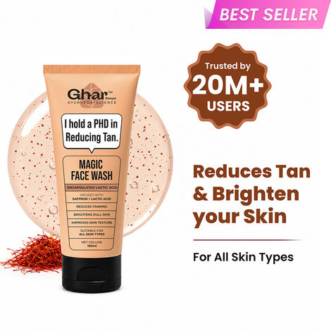 Buy Ghar Soaps Magic Face Wash | With Sandalwood, Saffron & Glutathione | Tan Removal, Skin Brightening & Radiant Glow | (Pack of 1) (100 ml)-Purplle