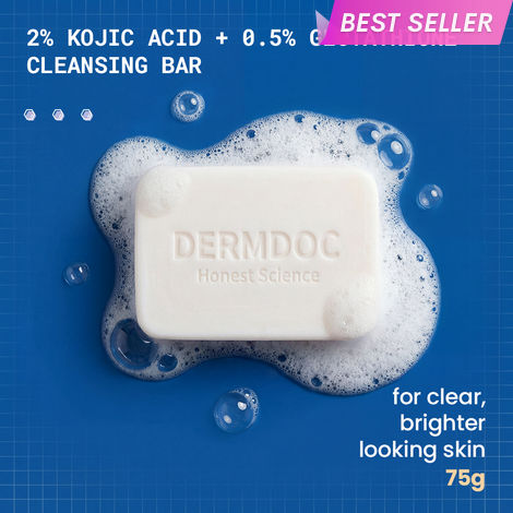 Buy DERMDOC 2% Kojic Acid and 0.5% Glutathione Cleansing Bar (75 gm) | Brightening | Gentle Cleansing Action | Sensitive Skin Friendly-Purplle