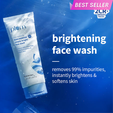 Buy Plum Simply Bright 2% Niacinamide Face Wash With Rice Water | Brightens Skin, Helps Fade Blemishes | Softens & Smoothens Skin | Gentle & Non-Drying | Women & Men | 100% Vegan | 100 ml-Purplle