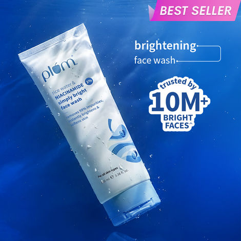 Buy Plum Simply Bright 2% Niacinamide Face Wash With Rice Water | Brightens Skin, Helps Fade Blemishes | Softens & Smoothens Skin | Gentle & Non-Drying | Women & Men | 100% Vegan | 100 ml-Purplle