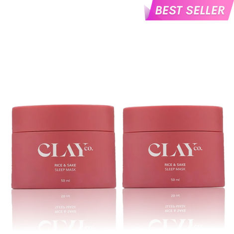 Buy Clayco Brightening & Hydration Duo | Rice & Sake Mask with Vitamin C for Brightening, Overnight Hydration & Glowing Skin | For Men & Women | 50 ml x 2 | Pack of 2-Purplle