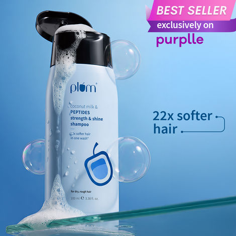 Buy Plum Coconut Milk & Peptides Strength and Shine Shampoo (100 ml)-Purplle