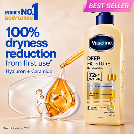 Buy Vaseline Deep Moisture Body Lotion With Ceramide Hyaluron | 10X More Moisture | For Dry Skin |(400 ml)-Purplle
