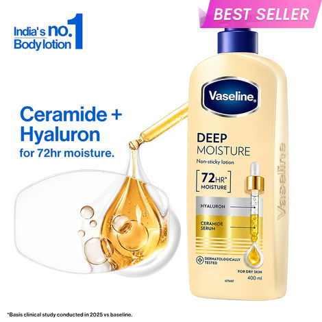 Buy Vaseline Deep Moisture Body Lotion With Ceramide Hyaluron | 10X More Moisture | For Dry Skin |(400 ml)-Purplle