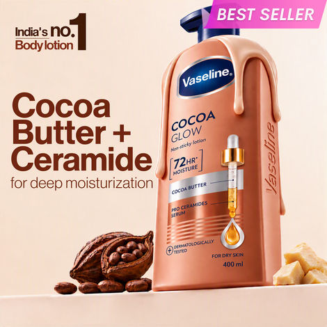 Buy Vaseline Cocoa Glow Serum In Lotion | With 100% Pure Cocoa Body Lotion | For Dry Skin (400 ml)-Purplle