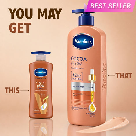 Buy Vaseline Cocoa Glow Serum in Lotion | With 100% Pure Cocoa Body Lotion | For Dry Skin | (400 ml)-Purplle