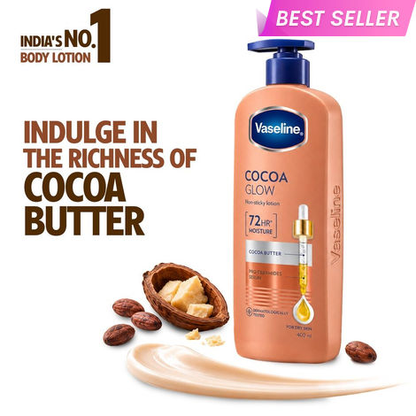 Buy Vaseline Cocoa Glow Serum in Lotion | With 100% Pure Cocoa Body Lotion | For Dry Skin | (400 ml)-Purplle