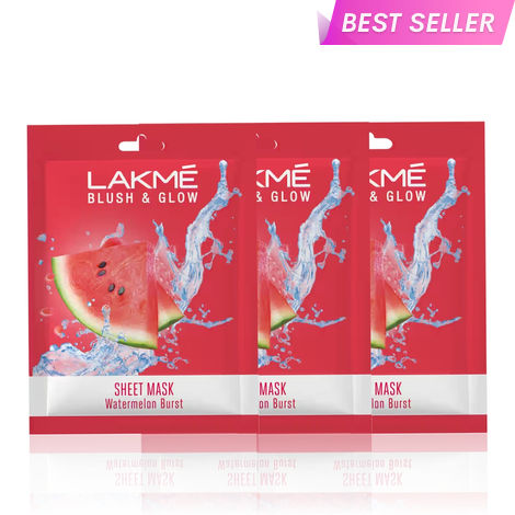 Buy Lakme Blush & Glow Watermelon Sheet Mask 25 ml (Pack of 3)-Purplle