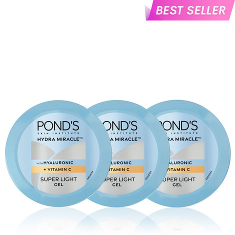 Buy Ponds Hydra Miracle Super Light Gel with Hyaluronic Acid & Vitamin C - 100 gm (Pack of 3)-Purplle