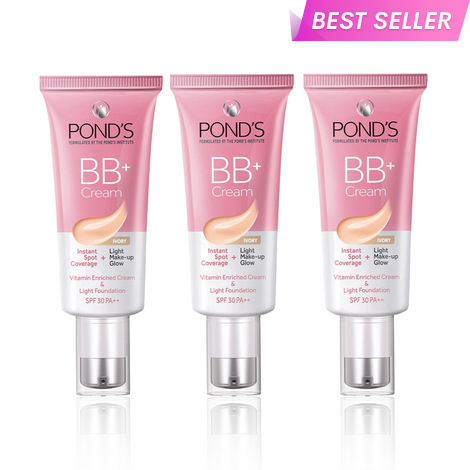 Buy Ponds BB+ Cream| Instant Spot Coverage + Light Make-up Glow | Tinted Moisturiser | Enhances Glow |Ivory |30 gm (Pack of 3)-Purplle