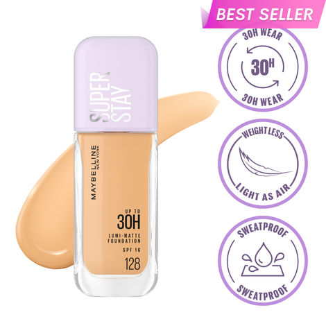 Buy Maybelline New York Super Stay Lumi-Matte Liquid Foundation 30H Longwear yet Light-As-Air, 128, 35 ml-Purplle