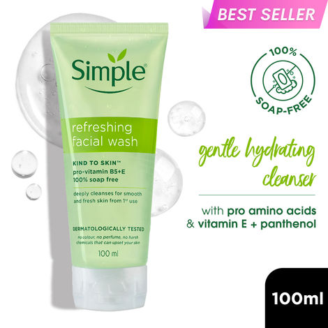 Buy Simple Refreshing Facial Wash, 100% Soap-Free | Perfect For Sensitive Skin (100 ml)-Purplle
