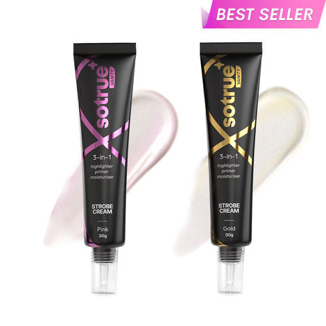 Buy SOTRUE Strobe Cream Combo, Gold and Pink | Primer + Highlighter + Moisturizer | Intense Hydration | Flawless Radiant Dewy Skin | Illuminating & Glowing Makeup Base(30 gm each)(60 gm)-Purplle
