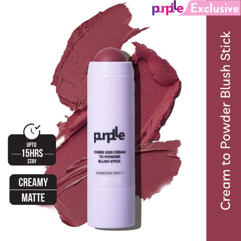 Buy Purplle Cheek Kiss Cream to Powder Blush Stick Maroon Diva 3-Purplle