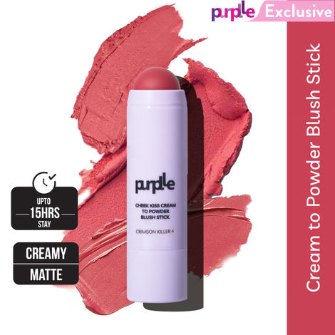 Buy Purplle Cheek Kiss Cream to Powder Blush Stick Crimson Killer 4-Purplle