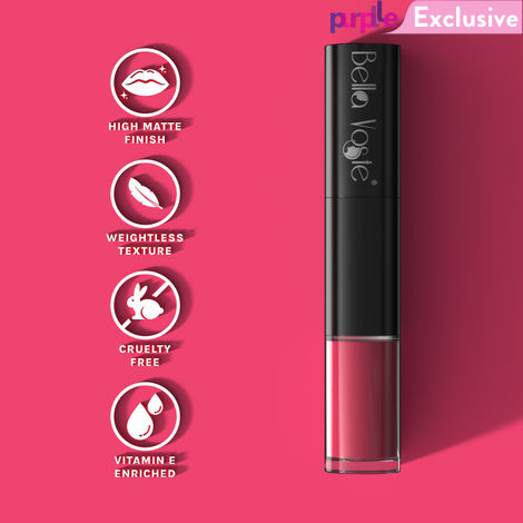 Buy Bella Voste Prime & Pout Liquid Lipstick , Hot & Happening (01) (1.1 g) & (1.6 ml)-Purplle