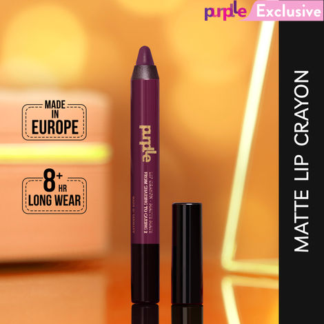 Buy Purplle Lip Crayon, Purple, Matte Mate - From Sharing To Caring 2 (2.8 g)-Purplle