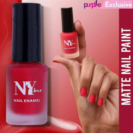 Buy NY Bae Matte Nail Enamel - Buffalo Wings 12 (6 ml) | Pink | Luxe Matte Finish | Highly Pigmented | Chip Resistant | Long lasting | Full Coverage | Streak-free Application | Vegan | Cruelty Free | Non-Toxic-Purplle