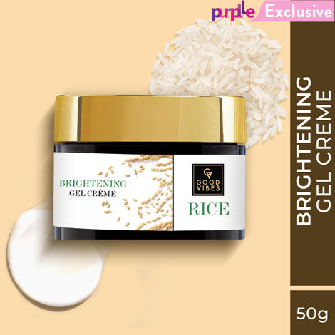 Buy Good Vibes Rice Brightening Gel Creme | Glass skin, Korean skin, Rice water (50 g)-Purplle