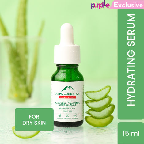 Buy Alps Goodness Hyaluronic Acid Hydrating Serum with Aloe Vera and Squalane for Dry Skin (15 ml)| Hyaluronic Acid Serum| Face Serum| Hyaluronic Acid-Purplle