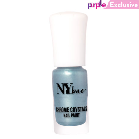 Buy NY Bae Chrome Crystals Nail Paint - Jade Blue 08 (3 ml) | Blue | Glossy Finish | Rich Pigment | Chip-proof | Full Coverage | Vegan-Purplle