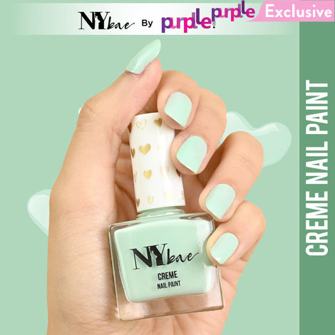 Buy NY Bae Creme Nail Paint - Tea Green 01 (10 ml) | Green | Rich Pigment | Chip-proof | Full Coverage | Travel Friendly | Vegan-Purplle