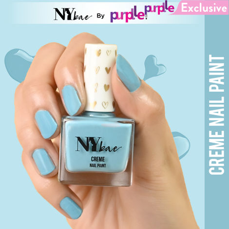 Buy NY Bae Creme Nail Paint - Azure Blue 12 (10 ml) | Blue | Rich Pigment | Chip-proof | Full Coverage | Travel Friendly | Vegan-Purplle