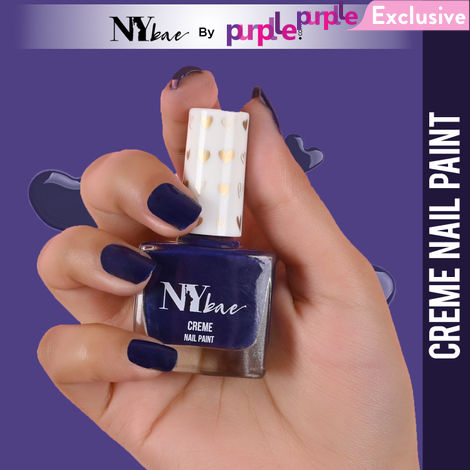 Buy NY Bae Creme Nail Paint - Midnight Blue 14 (10 ml) | Blue | Rich Pigment | Chip-proof | Full Coverage | Travel Friendly | Vegan-Purplle