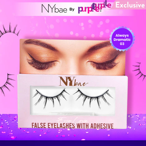 Buy NY Bae Eye Love False Eyelashes With Adhesive| Easy Application | Comfortable | Long Staying - Always Dramatic 03-Purplle