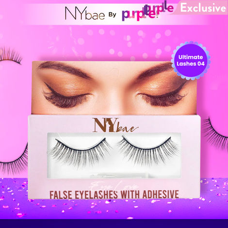 Buy NY Bae Eye Love False Eyelashes With Adhesive| Easy Application | Comfortable | Long Staying - Ultimate Lashes 04-Purplle