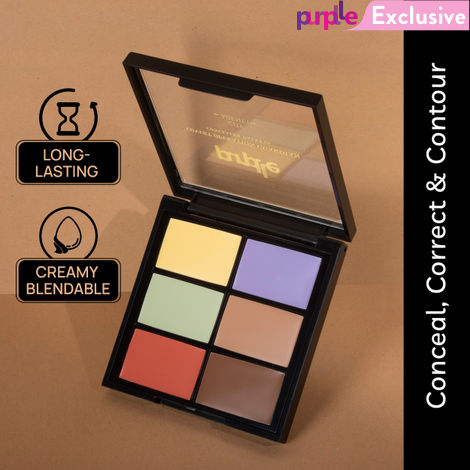 Buy Purplle Concealer Palette Covert Operation Guardian | All Skin Types| Medium to buildable coverage | Cruelty Free| Conceal, Contour, Colour Corrector| Matte - City Agent 1 (12 g)-Purplle