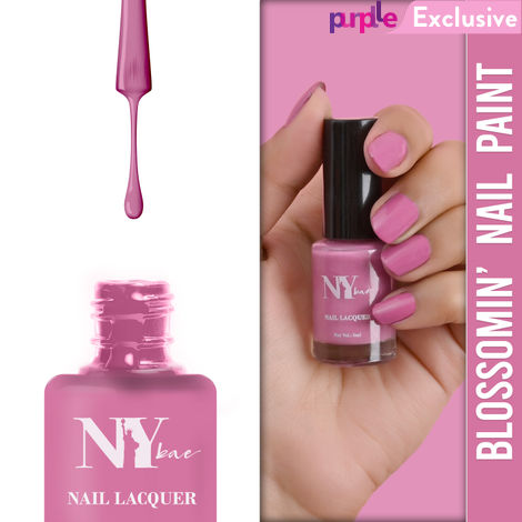 Buy NY Bae Blossomin' Nail Lacquer - Plumin' 2 (6 ml) | Plum Purple | Glossy Finish | Rich Pigment | Chip-proof | Long lasting | Cruelty Free-Purplle