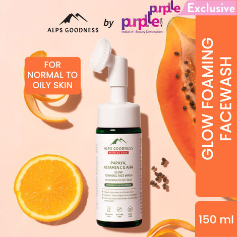 Buy Alps Goodness Papaya, Vitamin C & AHA Glow Foaming Face Wash For Normal to Oily Skin (150 ml)-Purplle