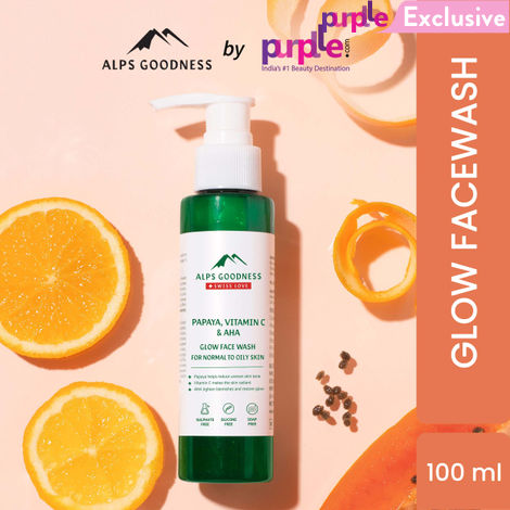Buy Alps Goodness Vitamin C Glow Face Wash For Normal to Oily Skin with Papaya & AHA (100 ml)| Sulphatefree, Soap Free, Silicone Free, Paraben Free, Mineral Oil Free | Gentle Face Cleanser| Vitamin C Face Wash| De tan| Tan Removal-Purplle