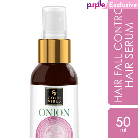 Buy Good Vibes Onion Hair Fall Control Hair Serum | Hair Growth, Strenghtening | No Parabens, No Sulphates, No Animal Testing (50ml)-Purplle