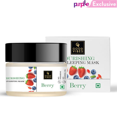 Buy Good Vibes Berry Nourishing Lip Sleeping Mask, Moisturizing, Vegan, No Parabens , No Sulphates, No Mineral Oil, No Silicones, No Animal Testing (12 g)-Purplle