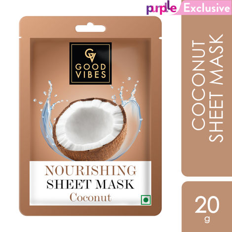 Buy Good Vibes Coconut Nourishing Sheet Mask | For Soft, Bright & Smooth Skin | Moisturizes Skin, Treats Rough & Dull Skin (20 g)-Purplle