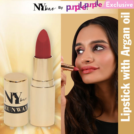 Buy NY Bae Runway Matte Lipstick | Infused With Argan Oil | Moisturising | Long Lasting | Light weight- Rehearsal Look 19 (4.5 g)-Purplle