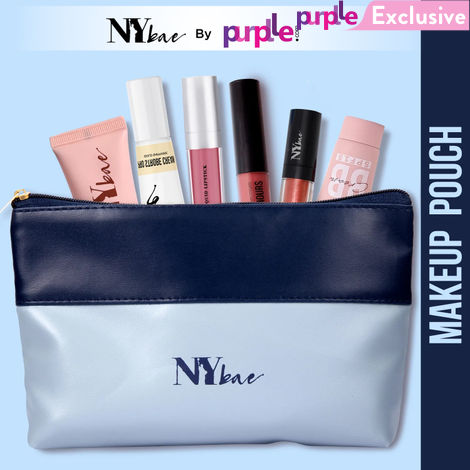 Buy NY Bae Twin Hues Makeup Pouch | Makeup Bag | Dual Tone | Blue | Multi Purpose | Travel Friendly - Blues 02-Purplle