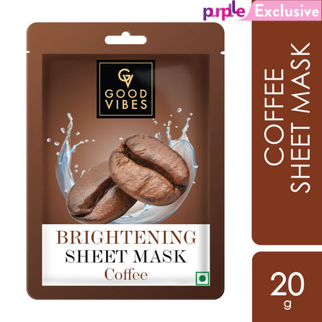 Buy Good Vibes Coffee Brightening Sheet Mask | Nourishing, Softening | Vegan, No Parabens, No Sulphates, No Mineral, No Animal Testing (20 g)-Purplle