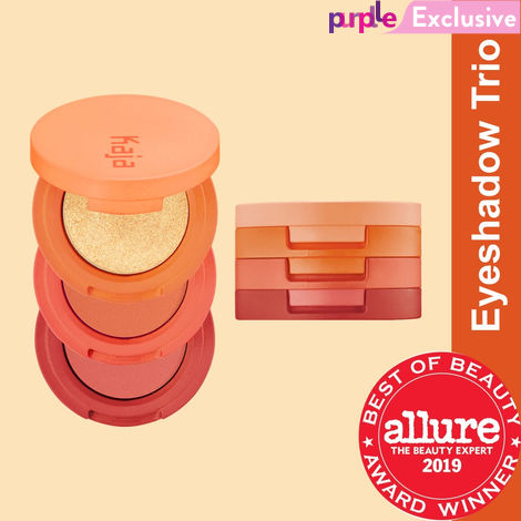 Buy KAJA Beauty Bento Collection| Bouncy Shimmer Eyeshadow Trio | 06 Poppy Champagne - golden coral tones | Cruelty free, K-Beauty Mini Palettes-Purplle