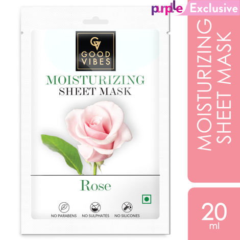 Buy Good Vibes Rose Moisturizing Sheet Mask | Lightweight, Antioxidant, Nourishing | No Animal Testing (20 ml)-Purplle